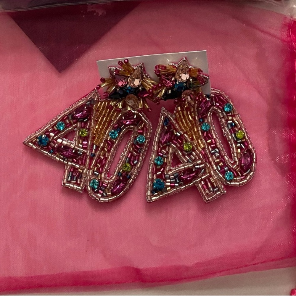40th Birthday Beaded Earrings